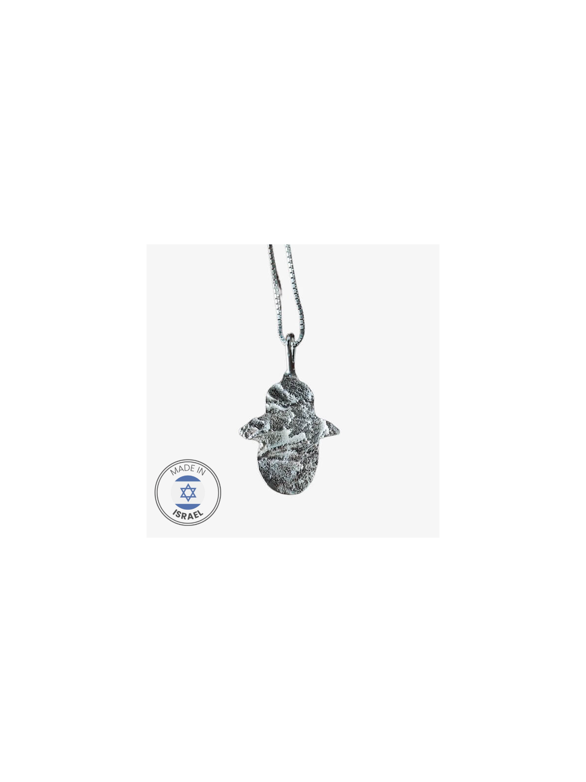 Collier Hamsa en pierre de Jérusalem en argent par Israélien a | Bijoux | Judaïca