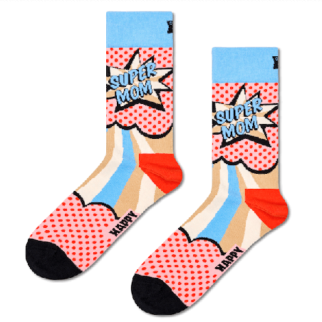 Happy Socks Adult Super Mom Sock | Apparel | Judaica