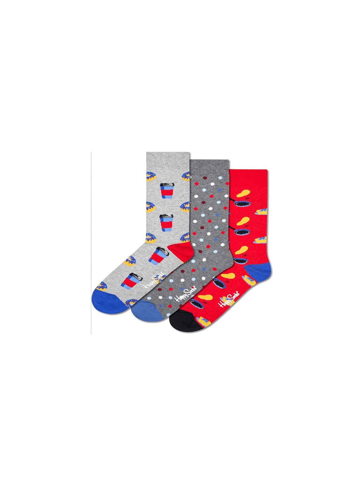 Happy Socks Lot de 3 paires de chaussettes en forme de donut pour adulte | Vêtements | Judaïca