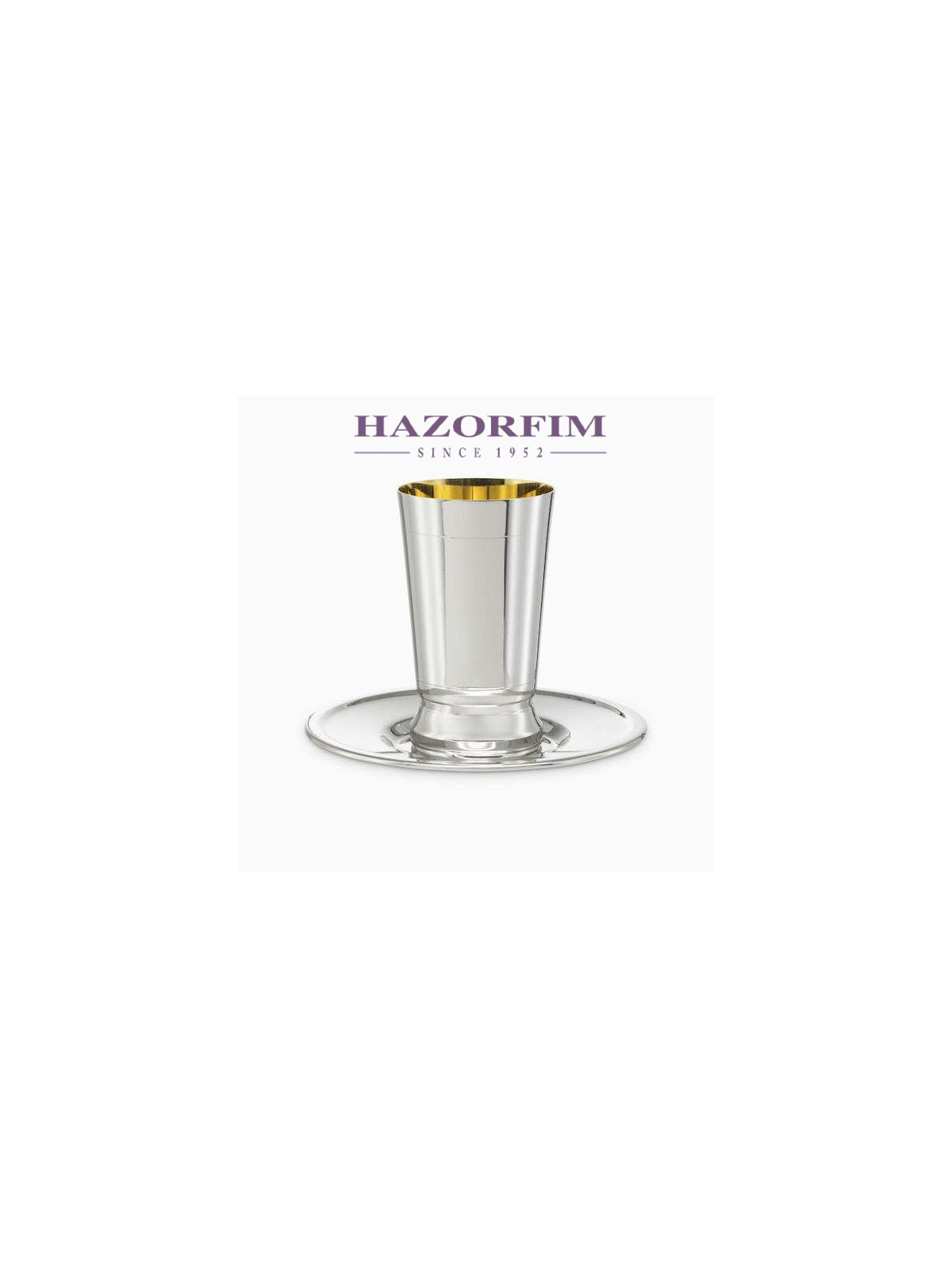 Ensemble de tasses et assiettes David plaqué argent | Coupes de Kiddouch | Judaïca