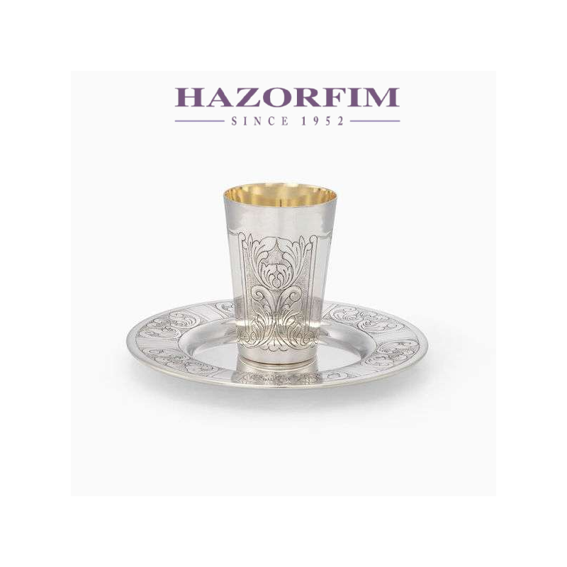 Buket Chosson Set Silver-Plated | Kiddush Cups | Judaica