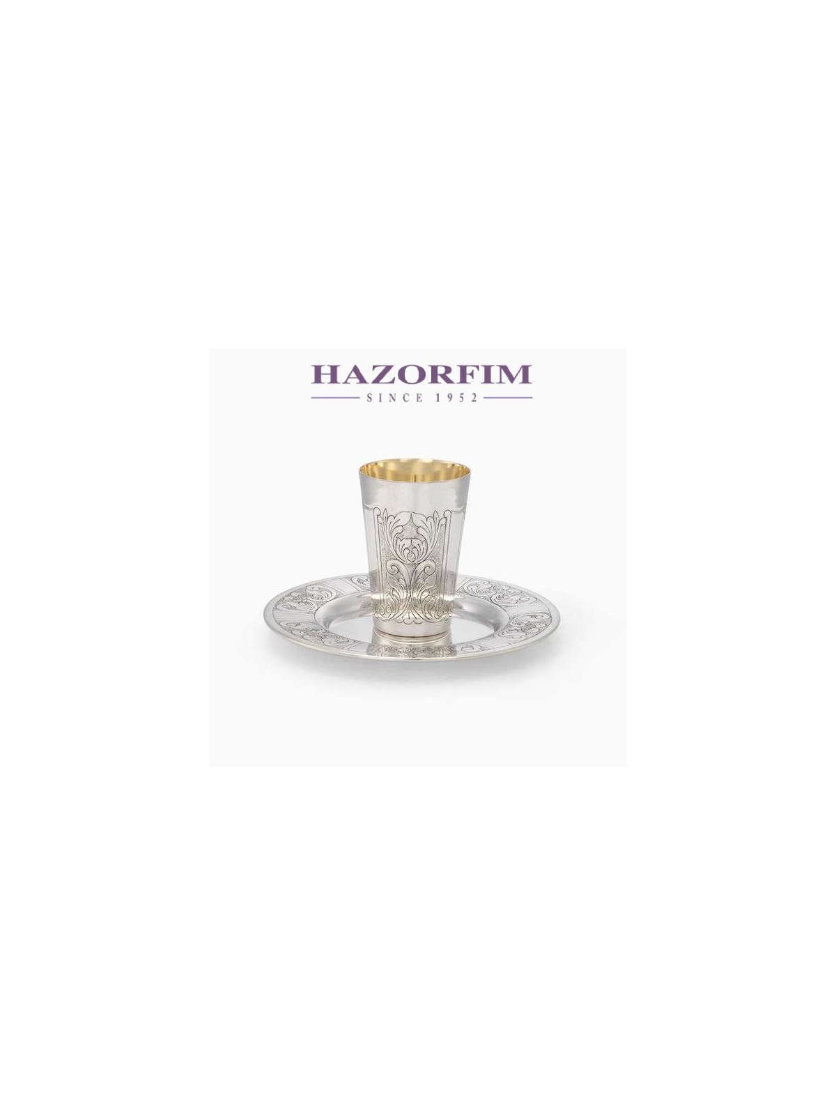 Ensemble Buket Chosson Plaqué Argent | Coupes de Kiddouch | Judaïca