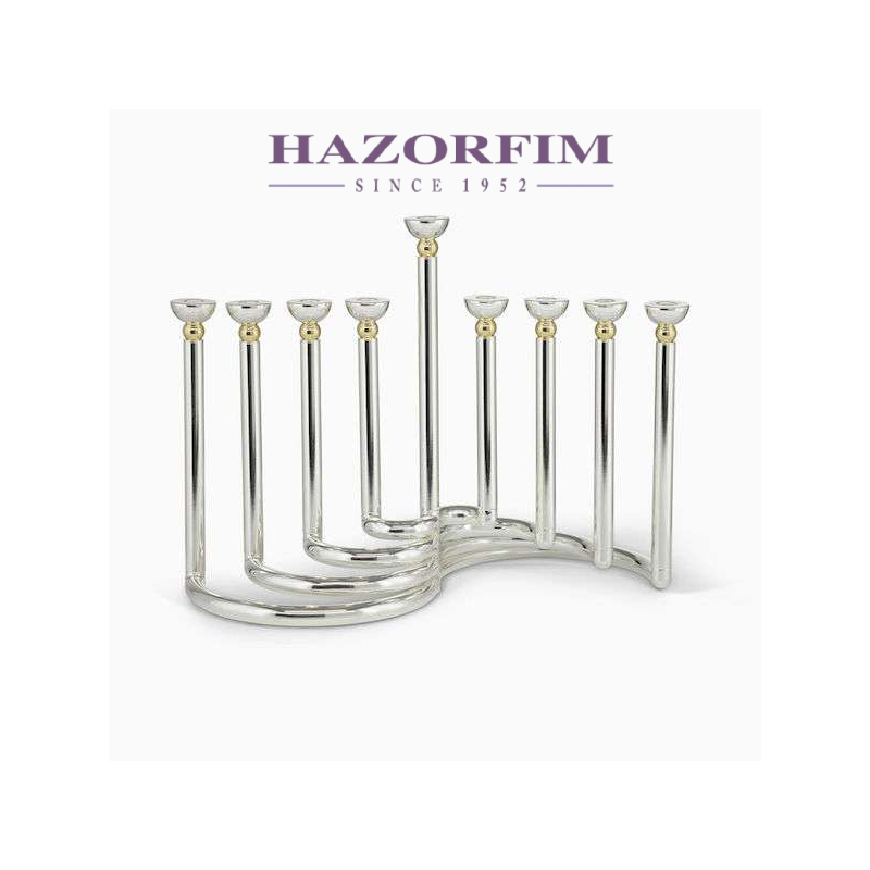 Menorah circulaire plaquée argent | Hanoukka | Judaïca
