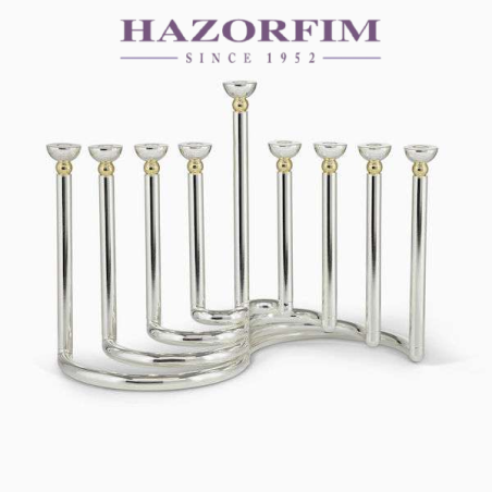 Menorah circulaire plaquée argent | Hanoukka | Judaïca