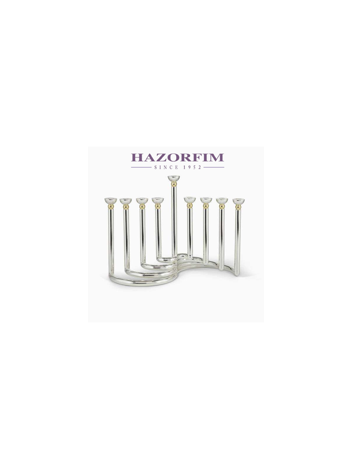 Circular Menorah Silver-Plated | Hanukkah | Judaica