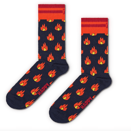 Happy Socks Adult Flames Sock | Apparel | Judaica