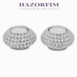 Photophore Floral Plaqué Argent | Bougeoirs | Judaïca