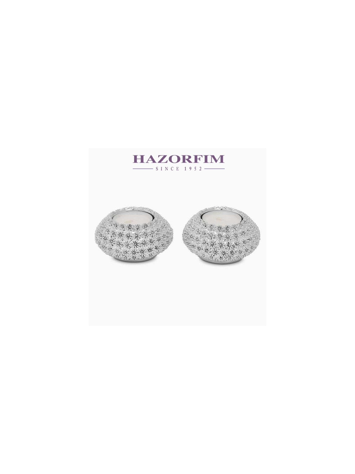 Photophore Floral Plaqué Argent | Bougeoirs | Judaïca
