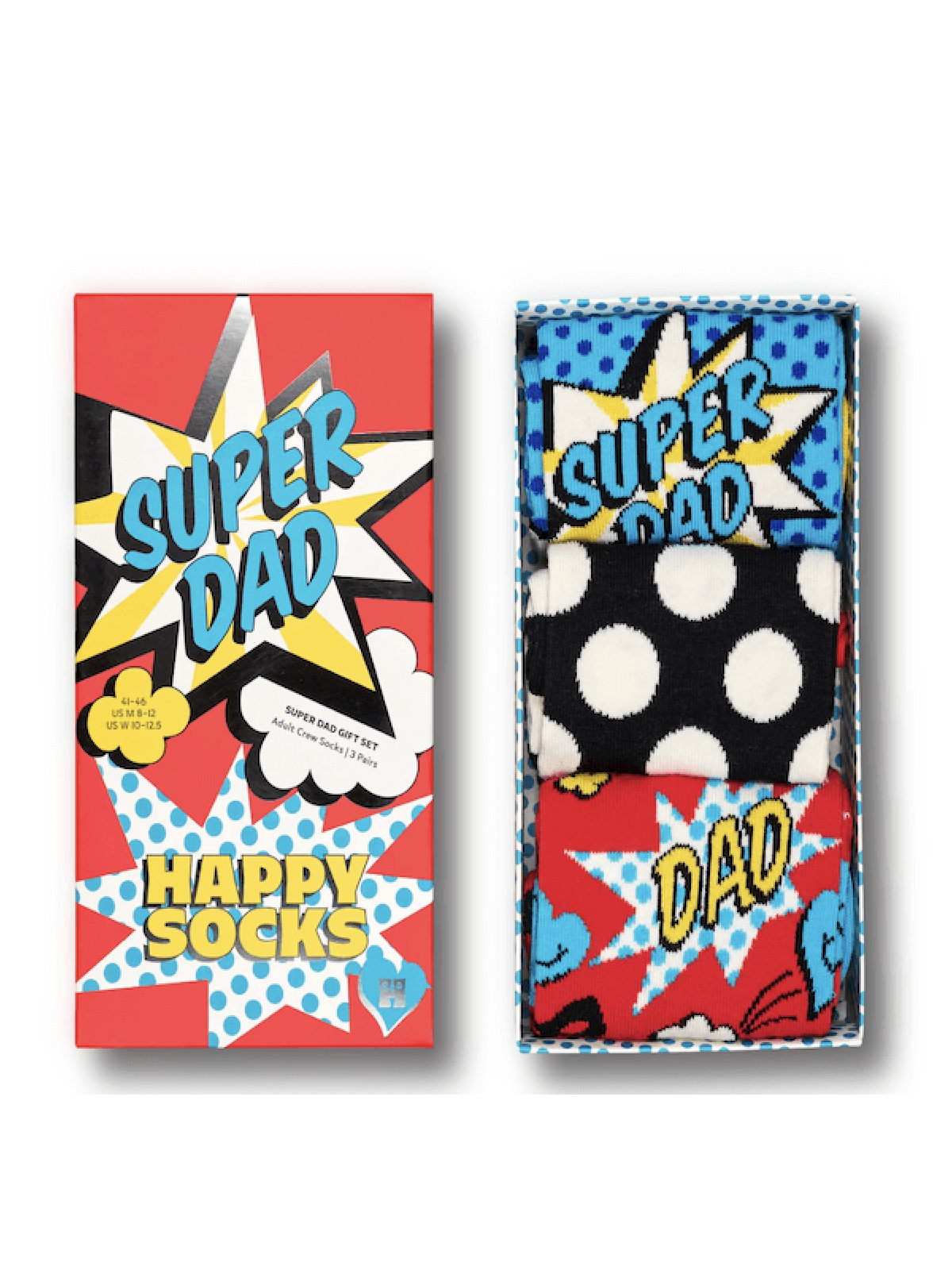 Happy Socks Coffret cadeau de 3 chaussettes Super Dad | Vêtements | Judaïca