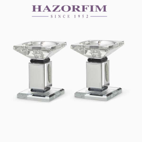 Bougeoirs en cristal 12cm | Bougeoirs | Judaïca