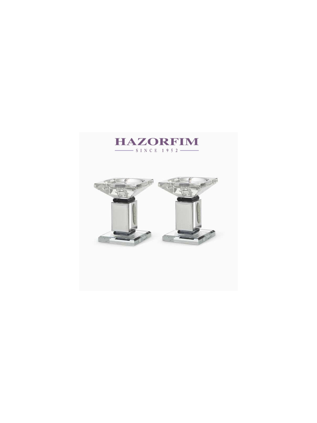 Crystal Candlesticks 12cm | Candle Holders | Judaica