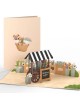 Love Pop Je pense à toi Carte pop-up avec panier à fleurs | Cadeaux | Judaïca