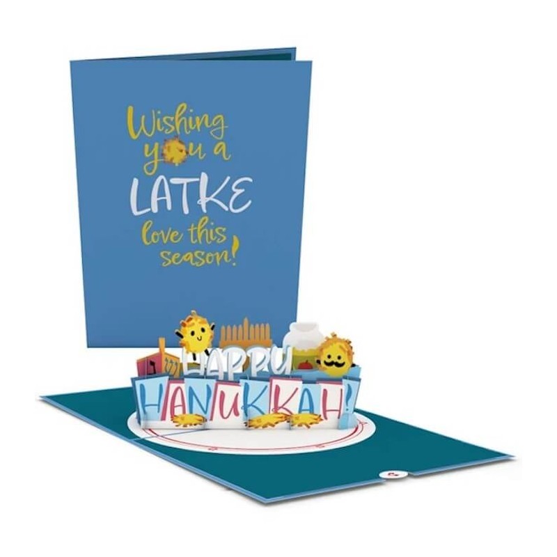 Carte pop-up Love Pop Happy Hanukkah Latkes | Cadeaux | Judaïca