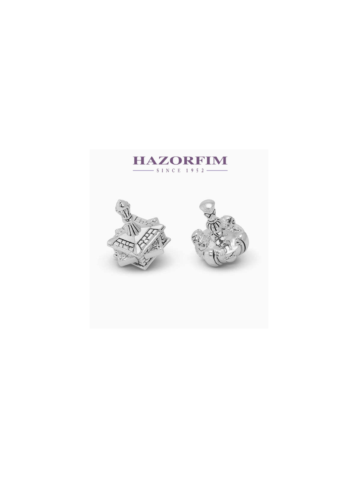 Ensemble Dreidel moderne classique plaqué argent | Hanoukka | Judaïca