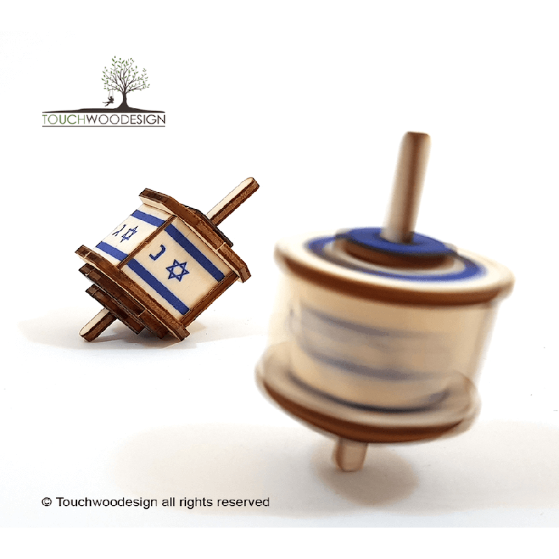 Touchwood Design Dreidel - petit / coloré | Hanoukka | Judaïca