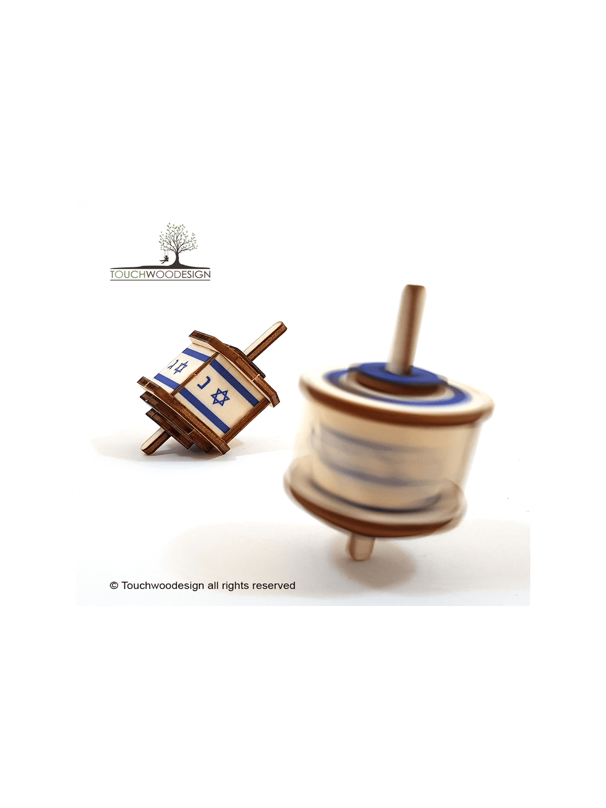Touchwood Design Dreidel - קטן / צבעוני | חנוכה | יוּדָאִיקָה