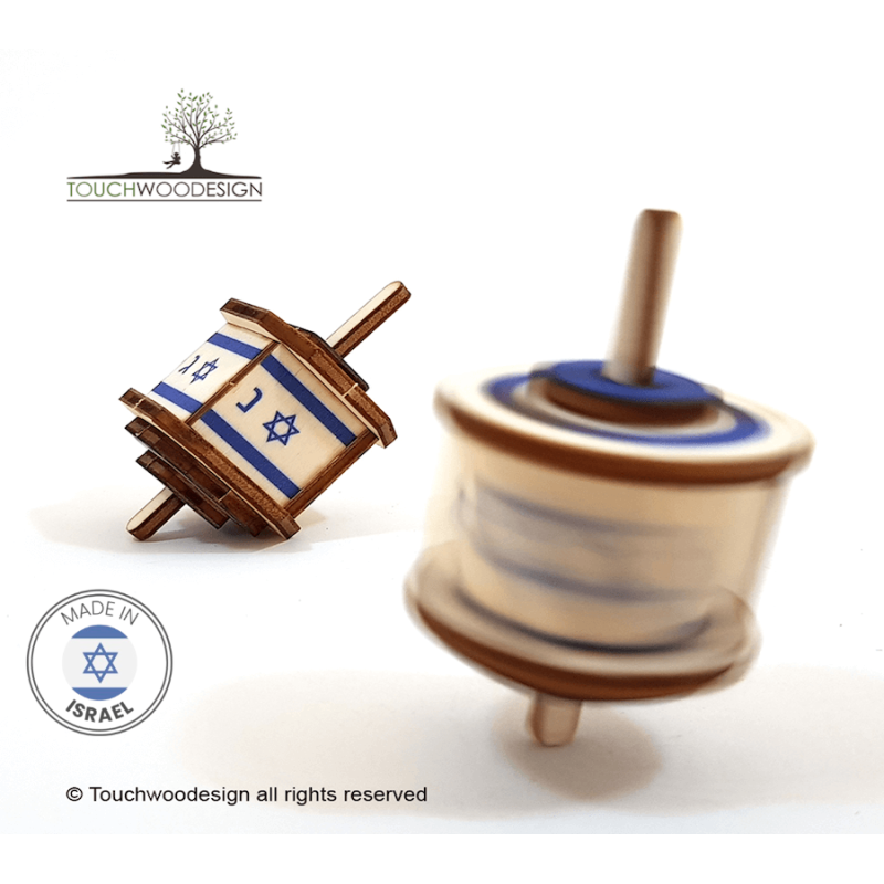 Touchwood Design Dreidel - petit / coloré | Hanoukka | Judaïca