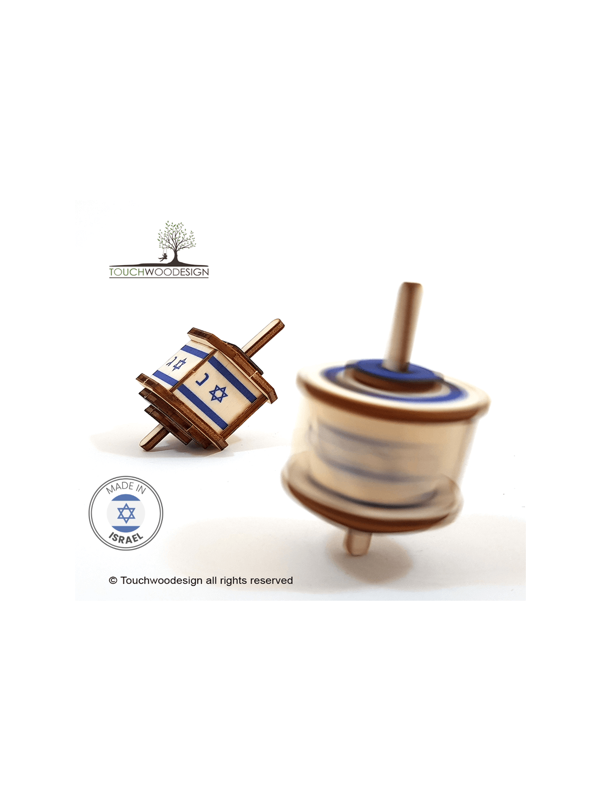 Touchwood Design Dreidel - petit / coloré | Hanoukka | Judaïca