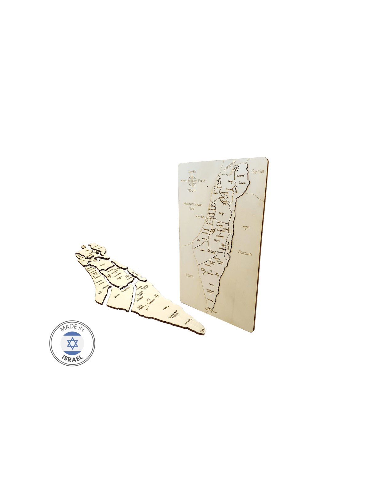 Touchwood Design Map Of Israel - Natural Wood | All Judaica | Judaica