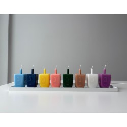 8 Jumbo Dreidel Candles with Drip Tray | Candles and Candlesticks | Ju