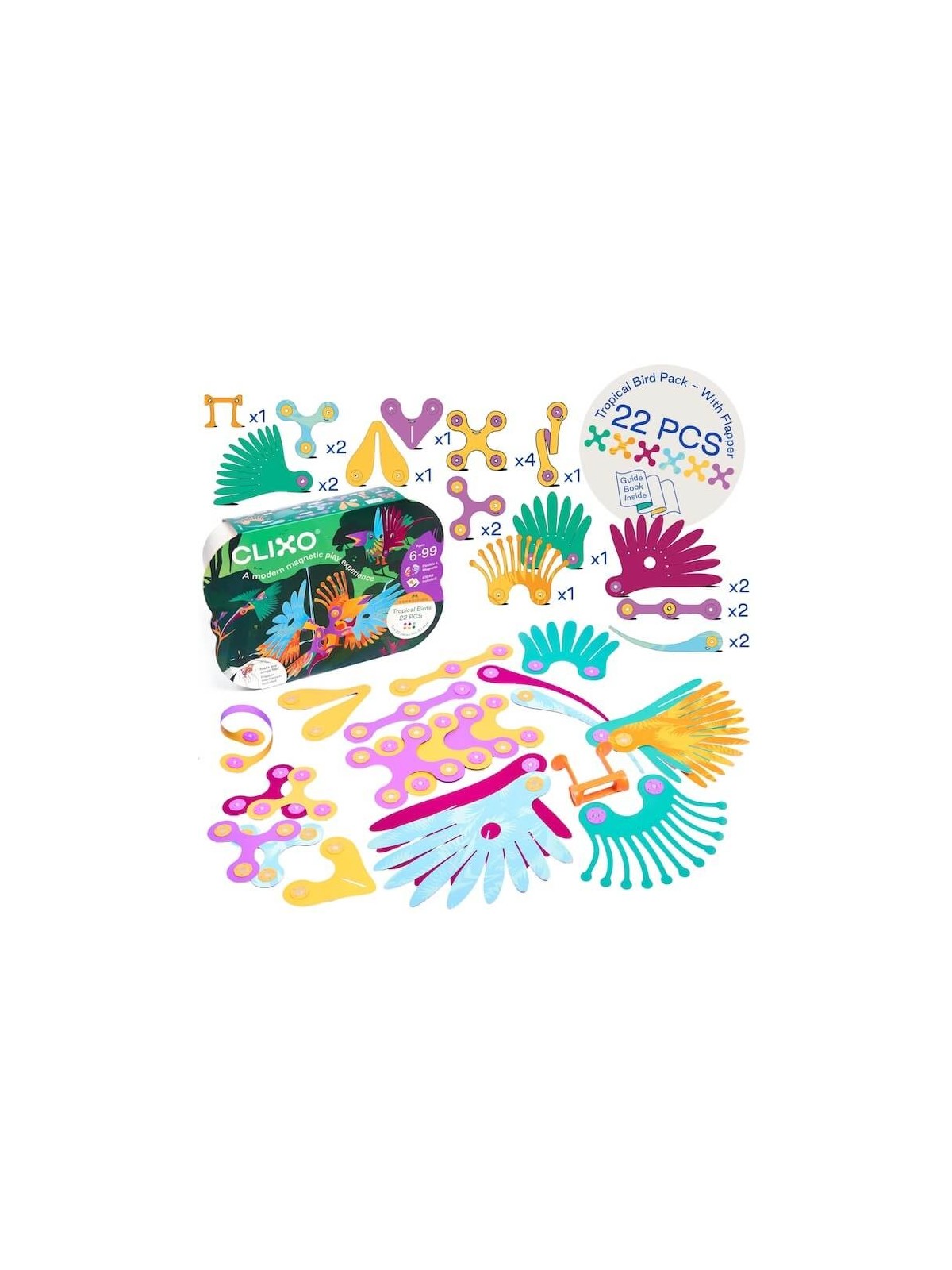 Clixo Tropical Birds Pack | All Judaica | Judaica
