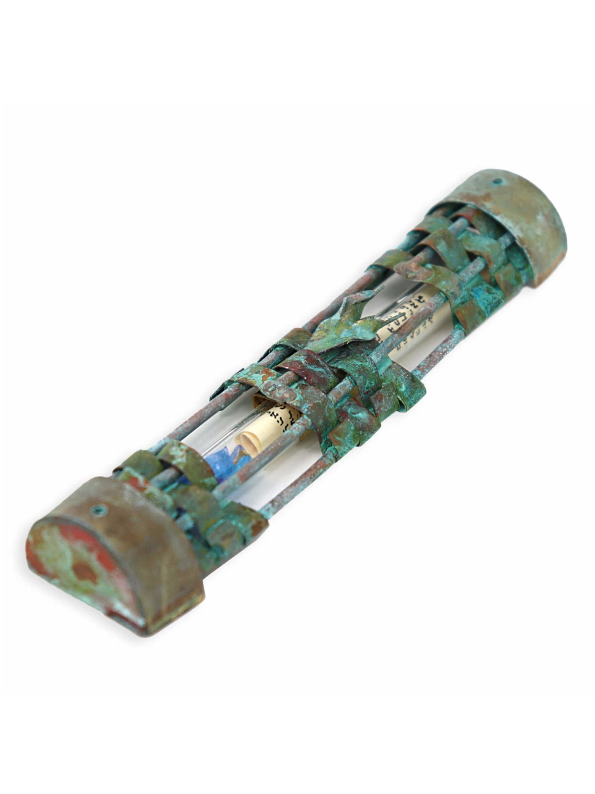 Patina Woven Wedding Glass Keepsake Mezuzah Case | Wedding | Judaica