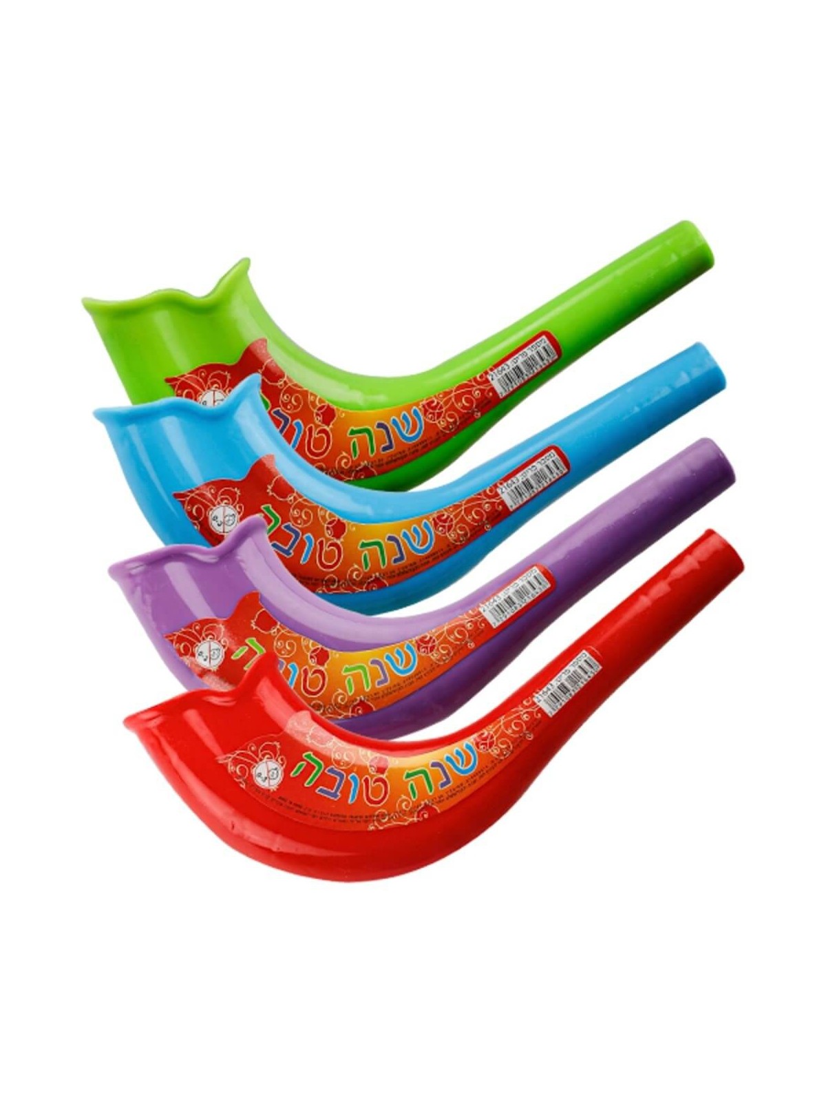 Shofar jouet rond de couleur néon – Couleurs assorties | Roch Hachana | Juda