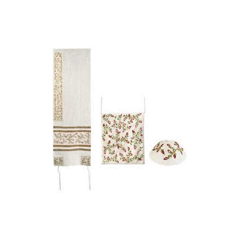 Delicate Embroidered Pomegranate Tallit Set By Yai | Tallit/Tallis | J