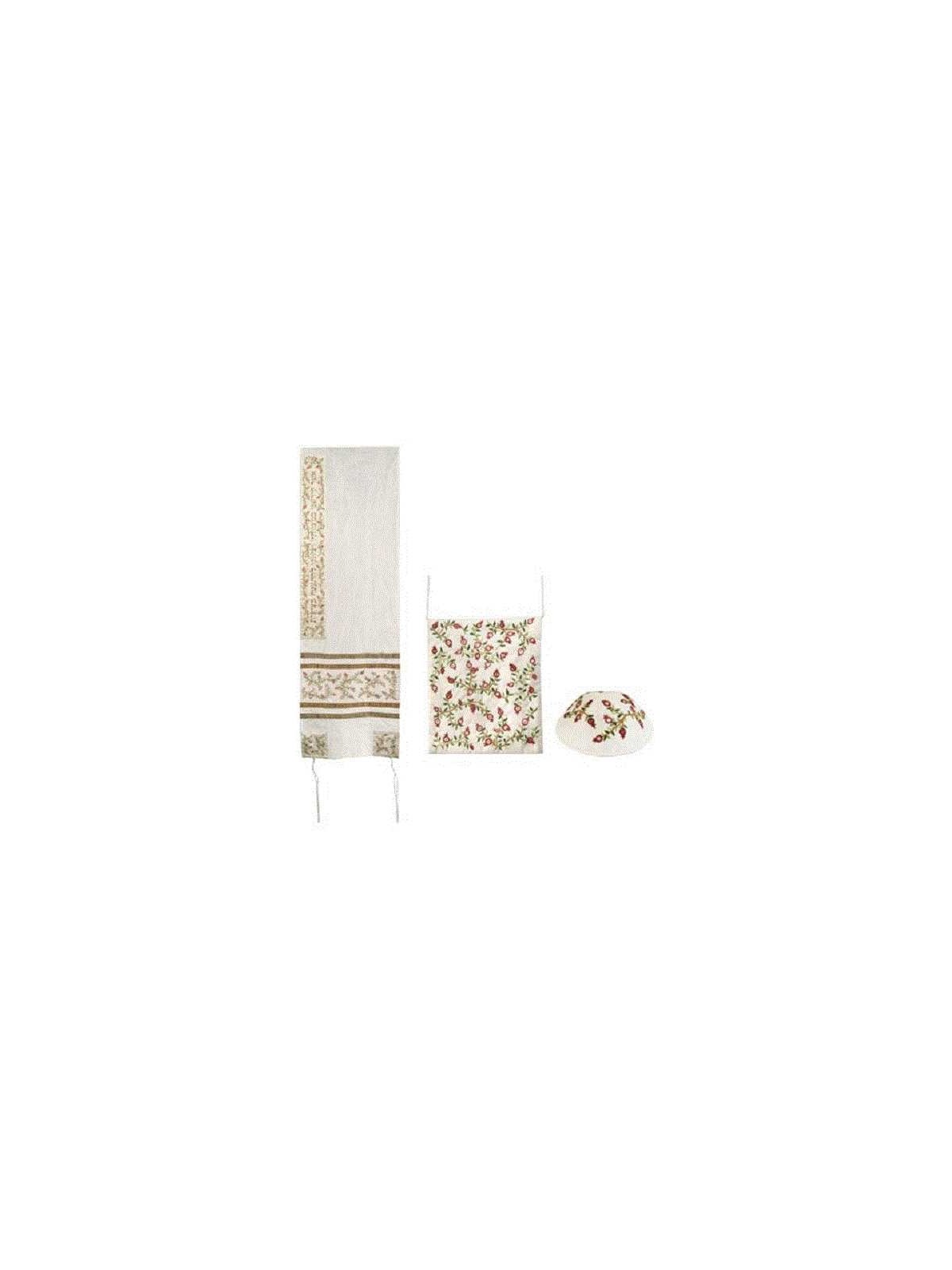 Delicate Embroidered Pomegranate Tallit Set By Yai | Tallit/Tallis | J