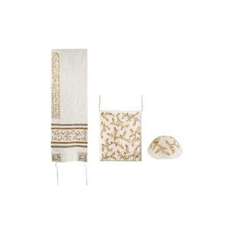 Delicate Embroidered Pomegranate Tallit Set By Yai | Tallit/Tallis | J