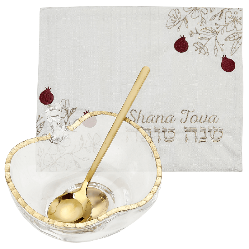 Rosh Hashanah Challah Cover and Honey Dish Kit | Rosh Hashanah | Judai