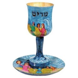 Tambourines Wooden Miriam's Cup | Passover | Judaica