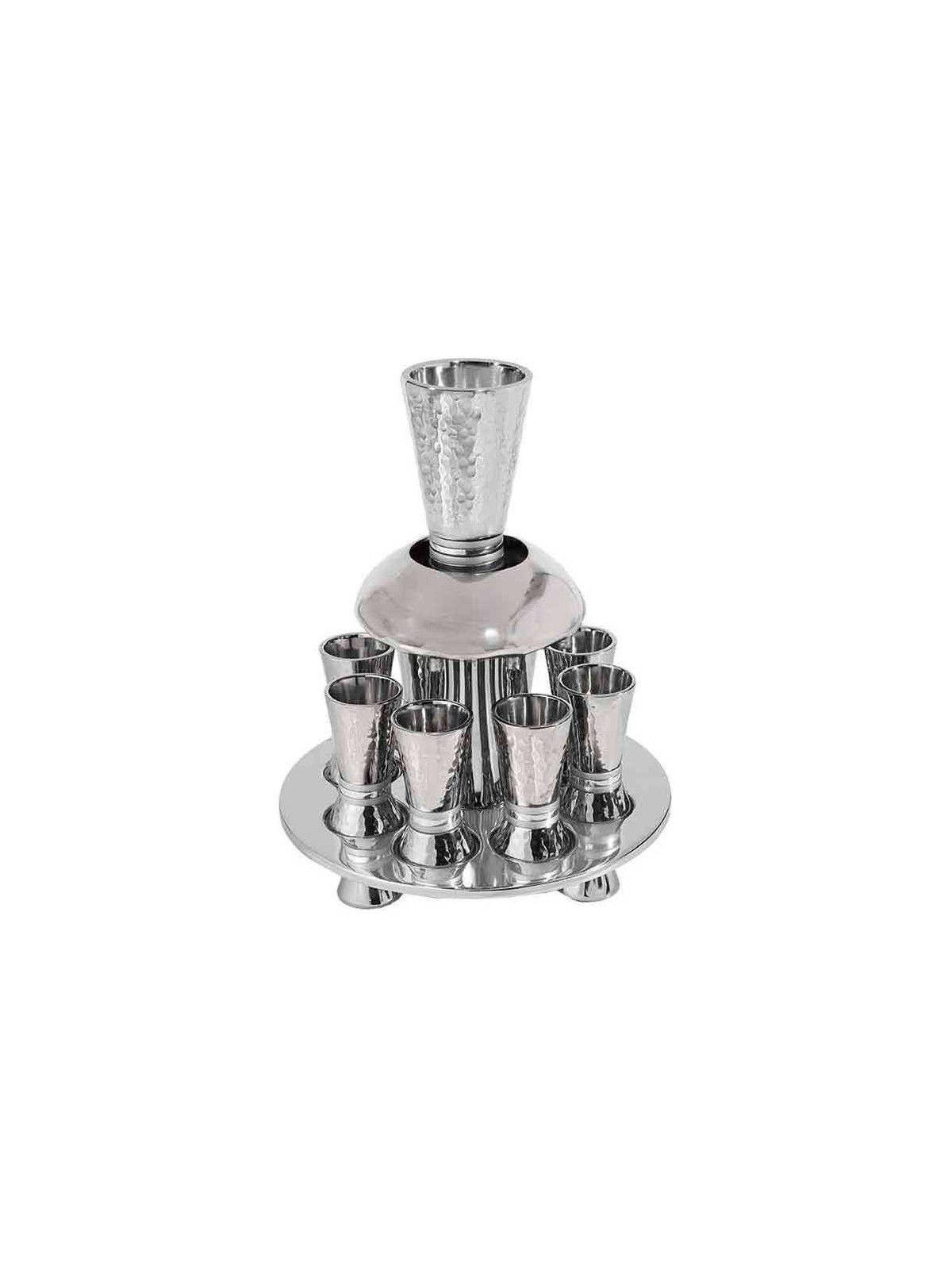 Silver Ringed Hammered Kiddush Fountain By Yair Em | Kiddush Cups | Ju
