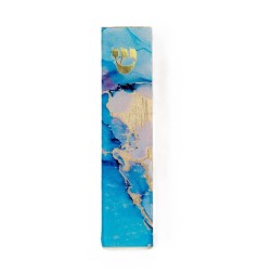 Blue Marble Art Glass Mezuzah | Mezuzahs | Judaica