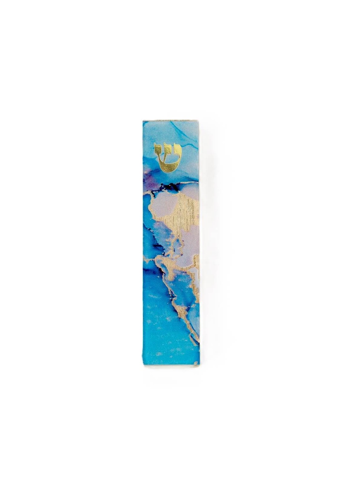 Blue Marble Art Glass Mezuzah | Mezuzahs | Judaica