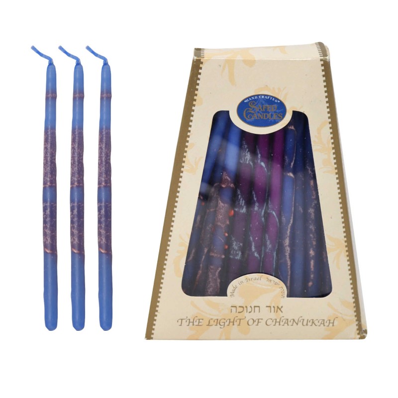 Bougies de Hanoukka fabriquées à la main de qualité supérieure - Aqua | Hanoukka | Judaïca