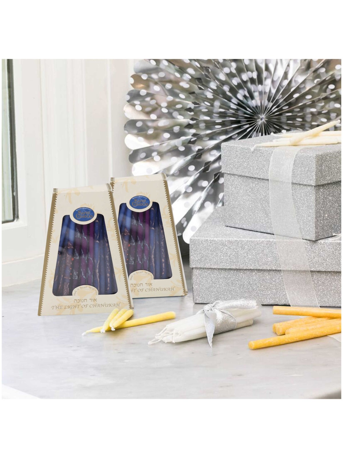 Premium Handcrafted Hanukkah Candles - Aqua | Hanukkah | Judaica