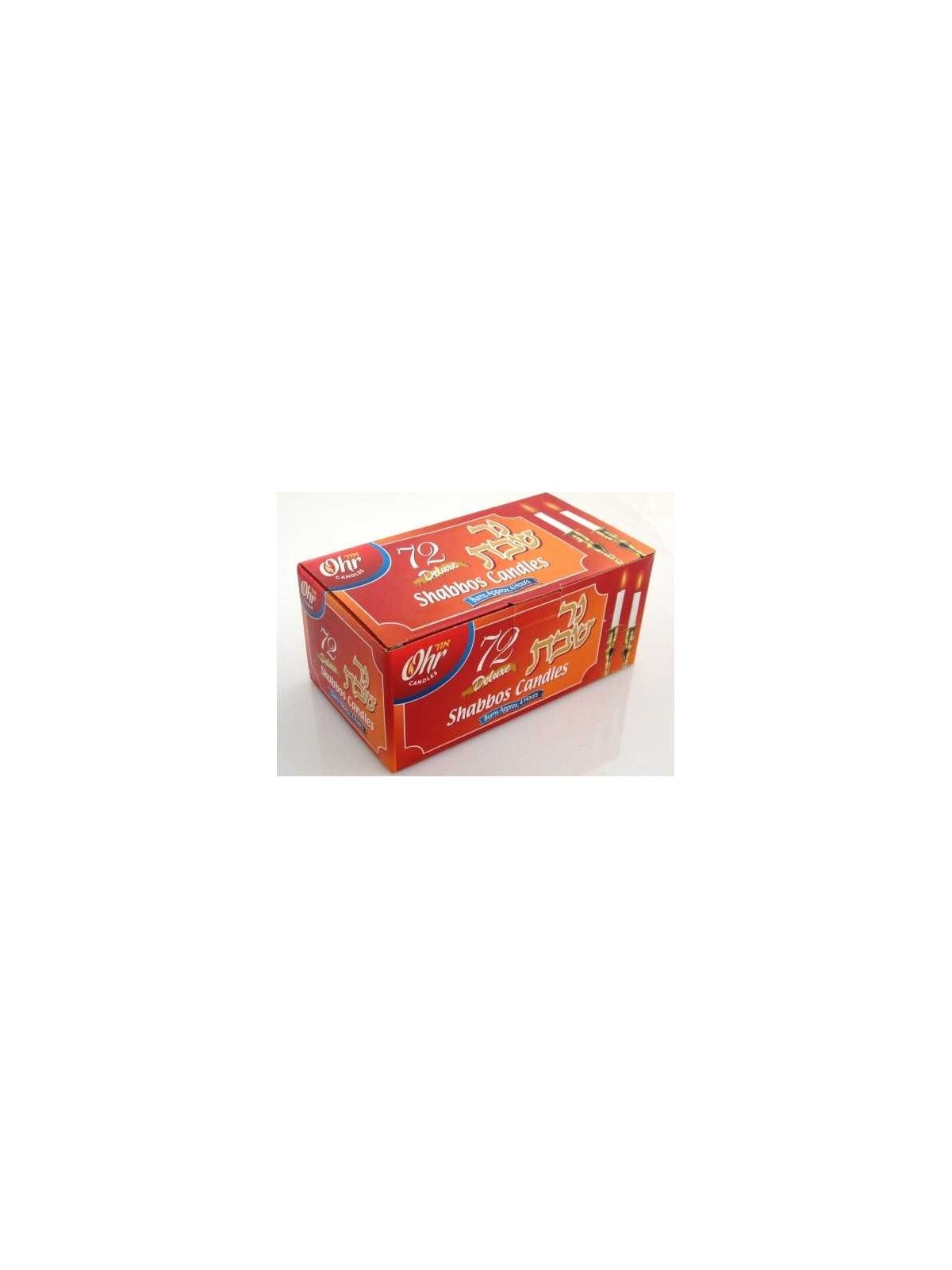 Bougies de Shabbat standard - Ensemble de 72- 3 heures | Bougies et huile de Shabbat |