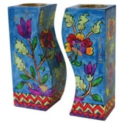 Floral Fitted Candlesticks | Candle Holders | Judaica