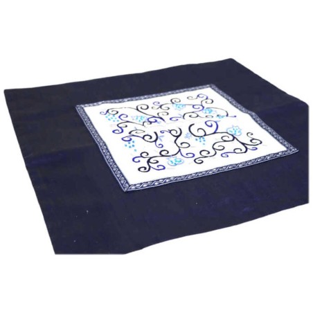 Indigo Pomegranate and Grapes Matzah Cover | Passover | Judaica