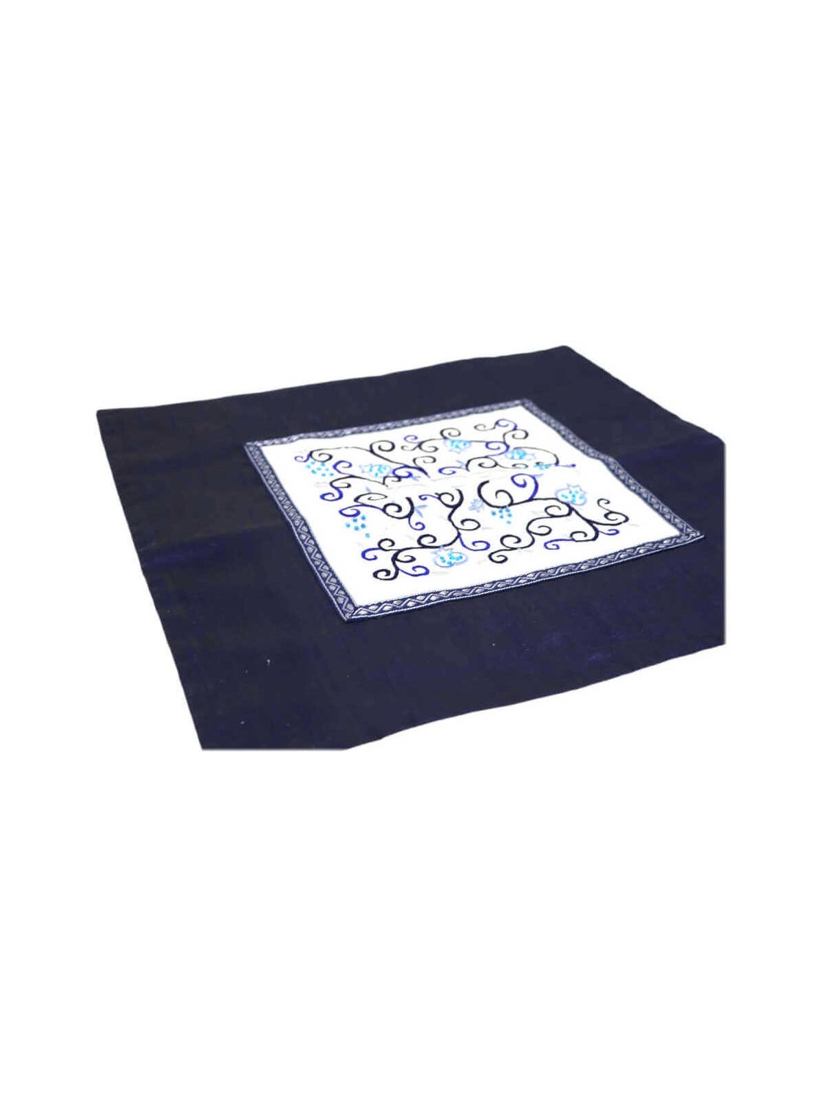 Indigo Pomegranate and Grapes Matzah Cover | Passover | Judaica