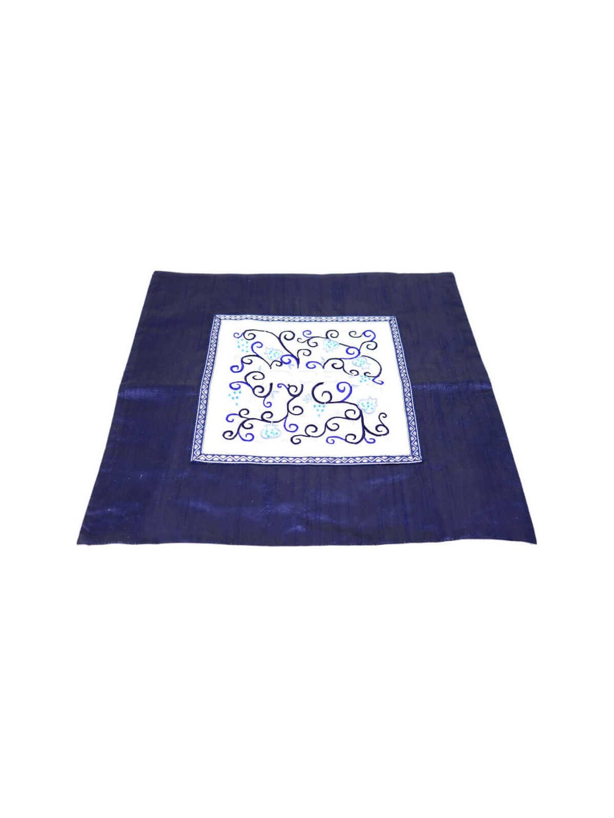Indigo Pomegranate and Grapes Matzah Cover | Passover | Judaica