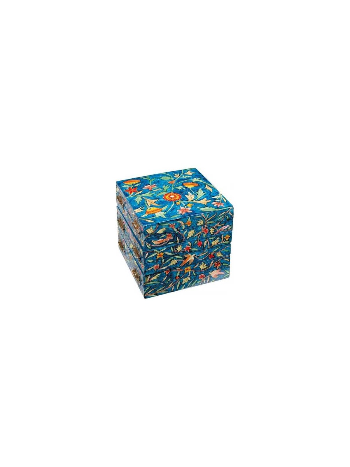 Assiette de Seder pliable en bois bleu sept espèces | Pâque | Judaïca