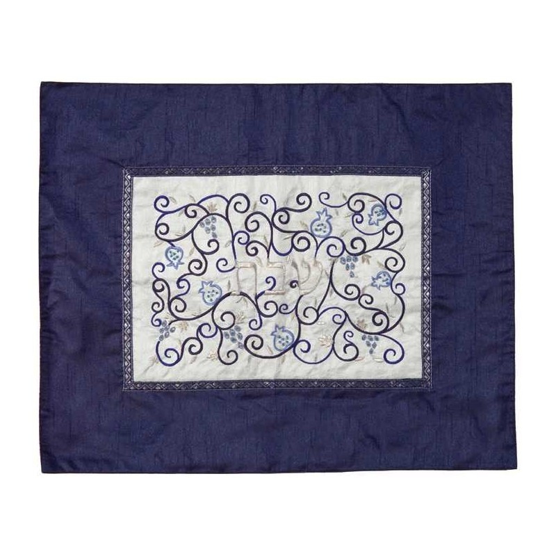 Indigo Filigree Challah Cover | Challah Covers | Judaica