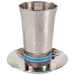 Coupe de Kiddouch martelée Cool Stripes | Coupes de Kiddouch | Judaïca