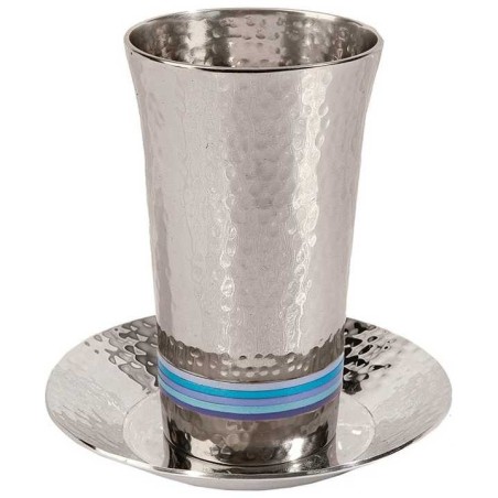 Coupe de Kiddouch martelée Cool Stripes | Coupes de Kiddouch | Judaïca
