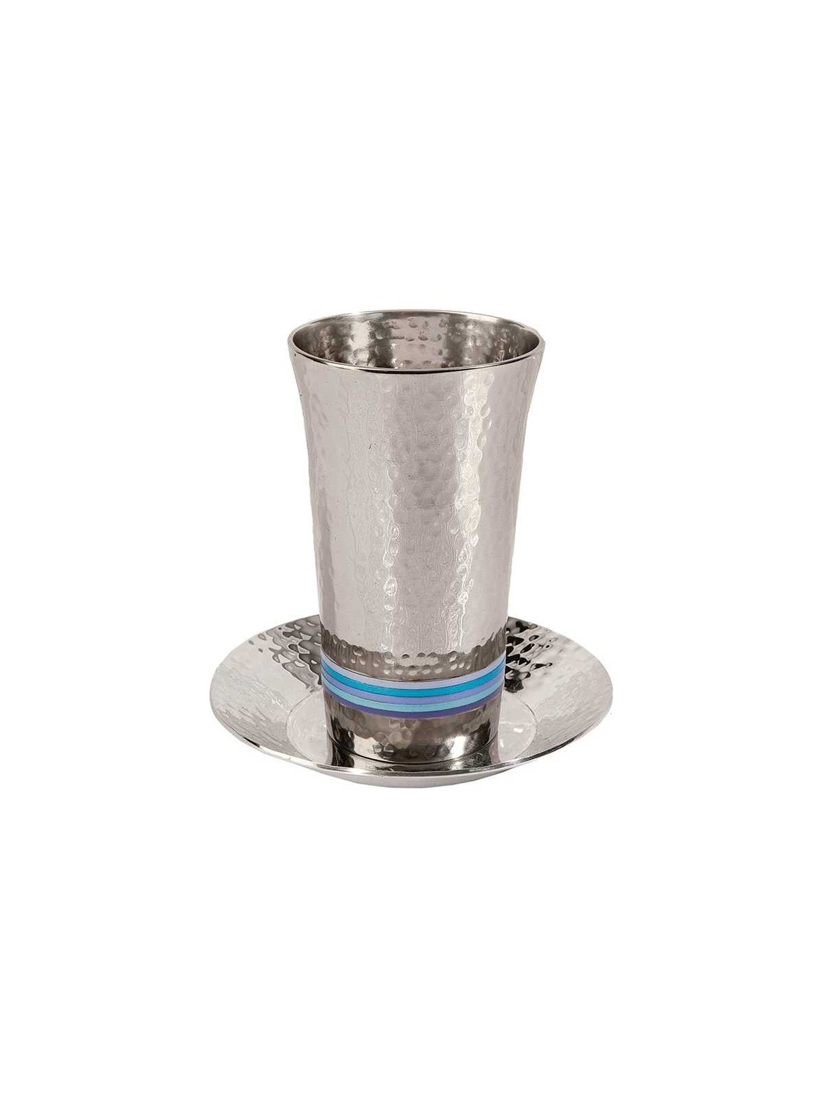 Coupe de Kiddouch martelée Cool Stripes | Coupes de Kiddouch | Judaïca