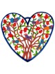 Oiseaux dans la plaque de coeur de grenadier | Art | Judaïca