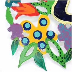 Dites simplement la plaque de fleur Shalom | Art | Judaïca