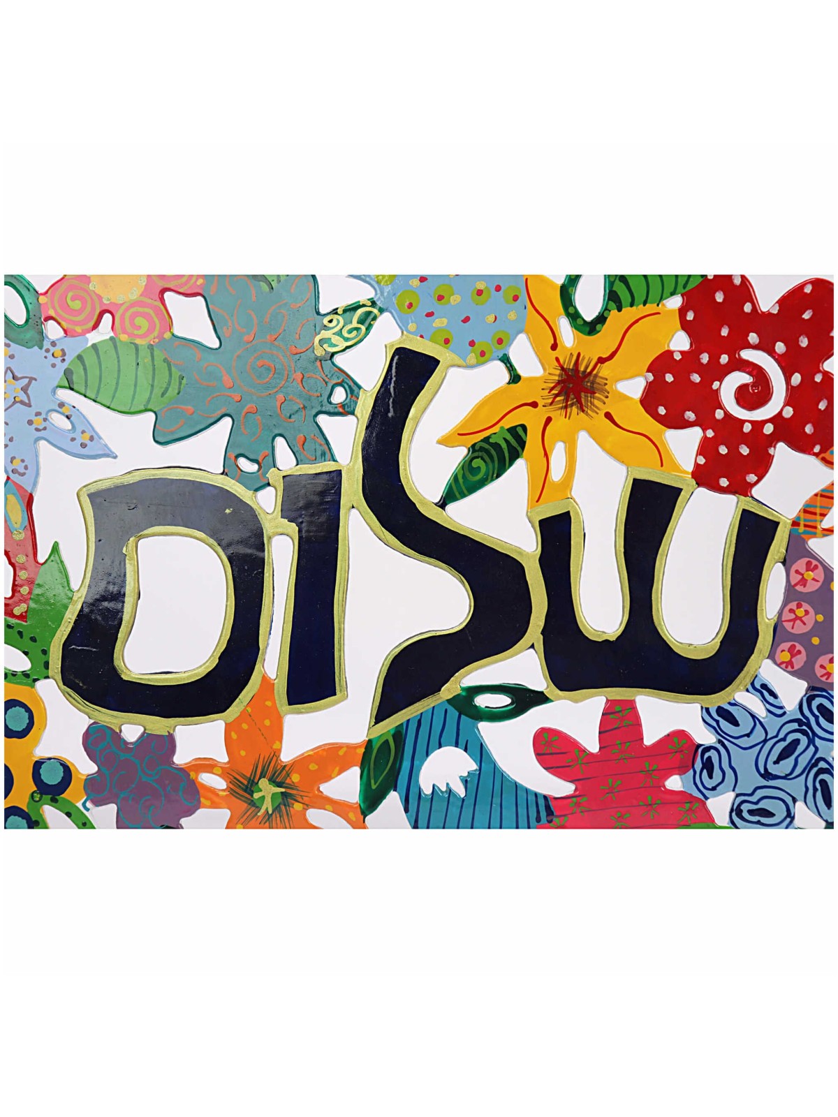 Dites simplement la plaque de fleur Shalom | Art | Judaïca